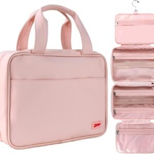Travel Toiletry Bag,Hanging Toiletry Bags for Traveling Women, Water-resistant Makeup Cosmetic Bag Travel Organizer for Accessories, Shampoo, Full-size Container, Toiletries