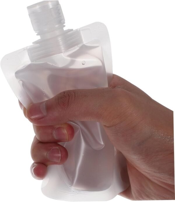 18 Pcs Squeezable Travel Pouches with Funnels Portable Refillable Toiletry Containers in Multiple Transparent Leak Travel Bags for Shampoo Lotion Body Wash Tsa Approved - Image 8