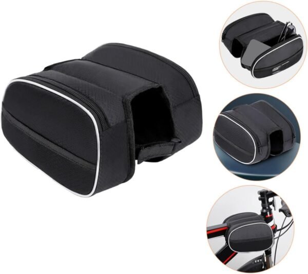 Toyvian Multi Function Bike Front Frame Bag for Men Sealed Design Bicycle Storage Pouch Compatible with Road Mountain Folding Bikes Portable Cycling Accessory - Image 3