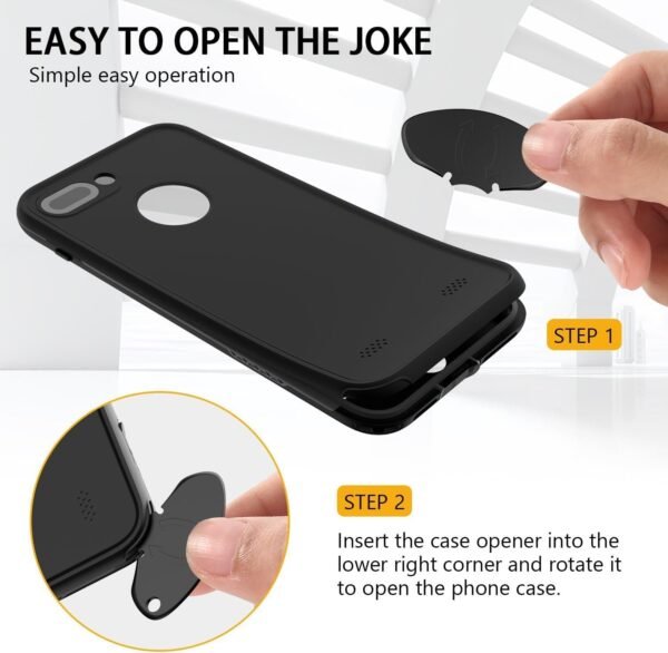 Waterproof Case for iPhone 7 Plus for iPhone 8 Plus Case, Shock Proof Dust Proof Case Built in Screen Protector - Black - Image 6