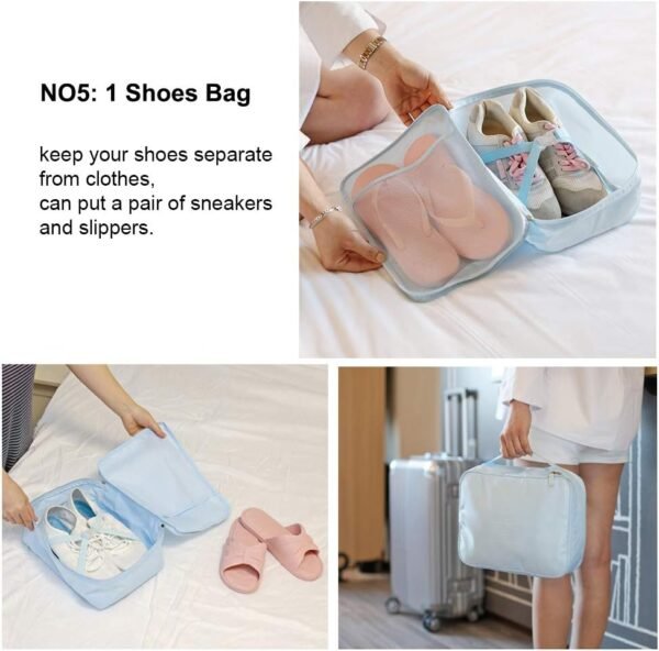 Travel Packing Cubes 8 Pcs Set, Luggage Packing Organizers with Shoe Bag and Toiletry Bag - Image 4