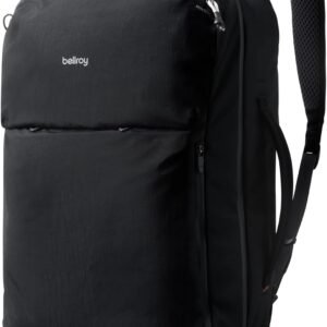Bellroy Lite Travel Pack 38L (carry-on backpack, large travel backpack for international travelers, with laptop pocket, interior packing cells and tuck-away shoulder straps) – Black