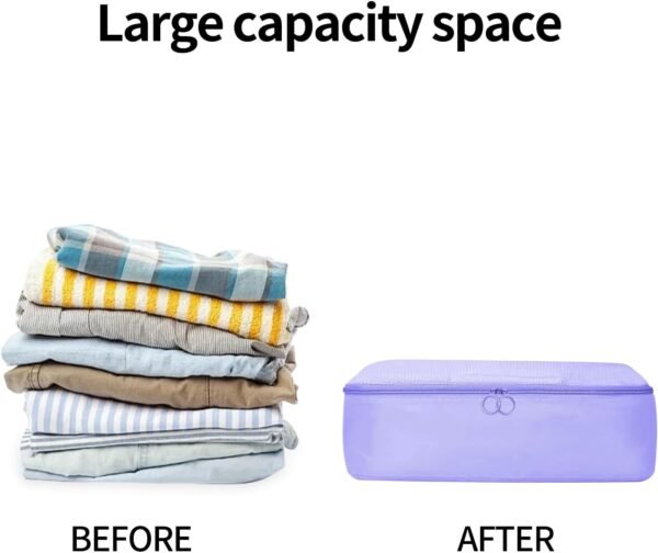 Travel Packing Cubes 6 Set, Lightweight Luggage Organizers, Essential Accessories for Clothes Shoes Electronics Cosmetics Toiletries(Light Purple) - Image 7
