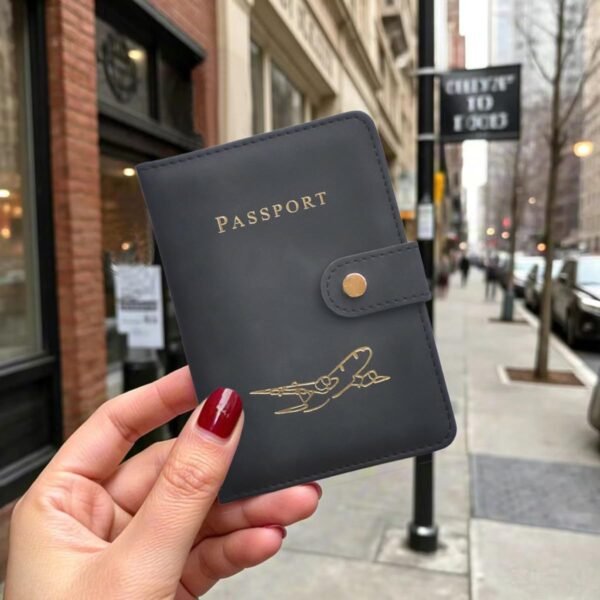 Passport Holder with Multiple Card Slots,RFID-Blocking Passport Cover,Stylish Unisex Design for Men & Women,Ideal Gift for Frequent Flyers (Passport+Boarding Pass+Vaccine Card)(BLACK) - Image 2