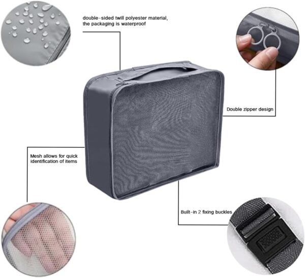 Travel Accessory Organizer, 8 Set Packing Cubes for Suitcases, Convenient Travel Packing Organizer - Image 4