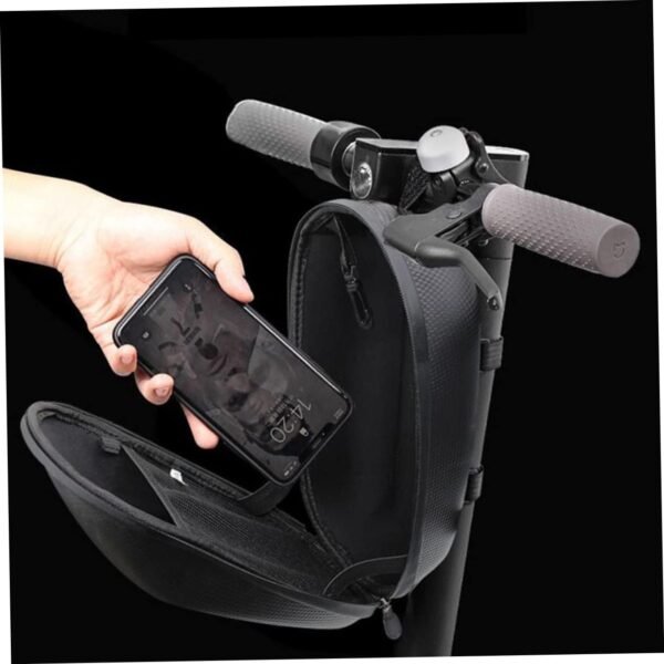 BESPORTBLE Large Capacity Bike Front Handlebar Bag with Key Hanging Buckle Cycling Pouch for Folding Road Mountain Bikes Black Cycling Accessories Commuting Storage - Image 8