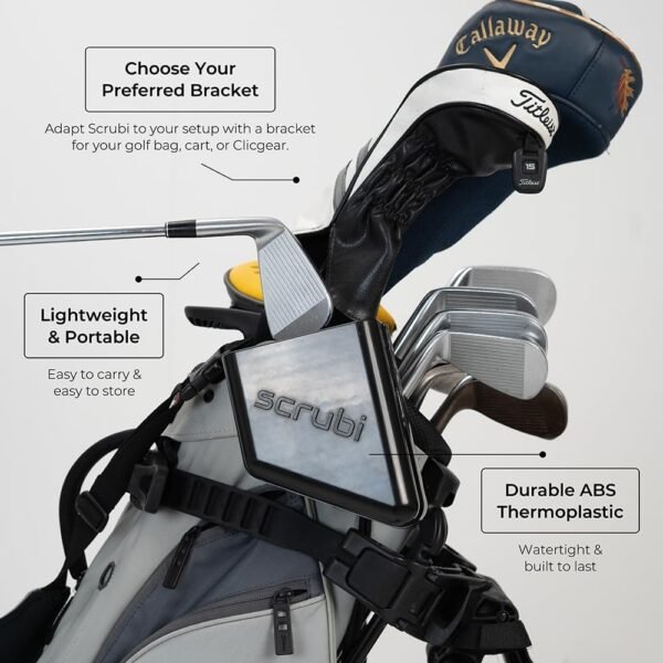 Scrubi Golf Club Cleaner for Your Golf Bag - Compact & Efficient Cleaning Tool for Golf Clubs – Easy to Use & Waterproof Design – Includes Strong Nylon Brush – Perfect for Irons - Image 2