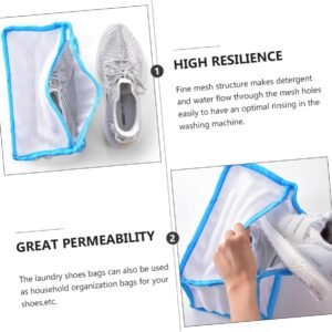 Unomor Thickened Mesh Shoe Washing Bag for Laundry Machine Protective Shoe Laundry Wash Bag with Fine Breathable Mesh Portable Organizer Pouch Preventing Deformation and Damage Suitable