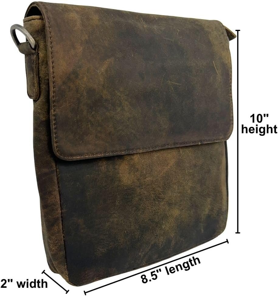Myra Bag Distressed Leather Messenger Bag - Crossbody Purse for Women - Image 2