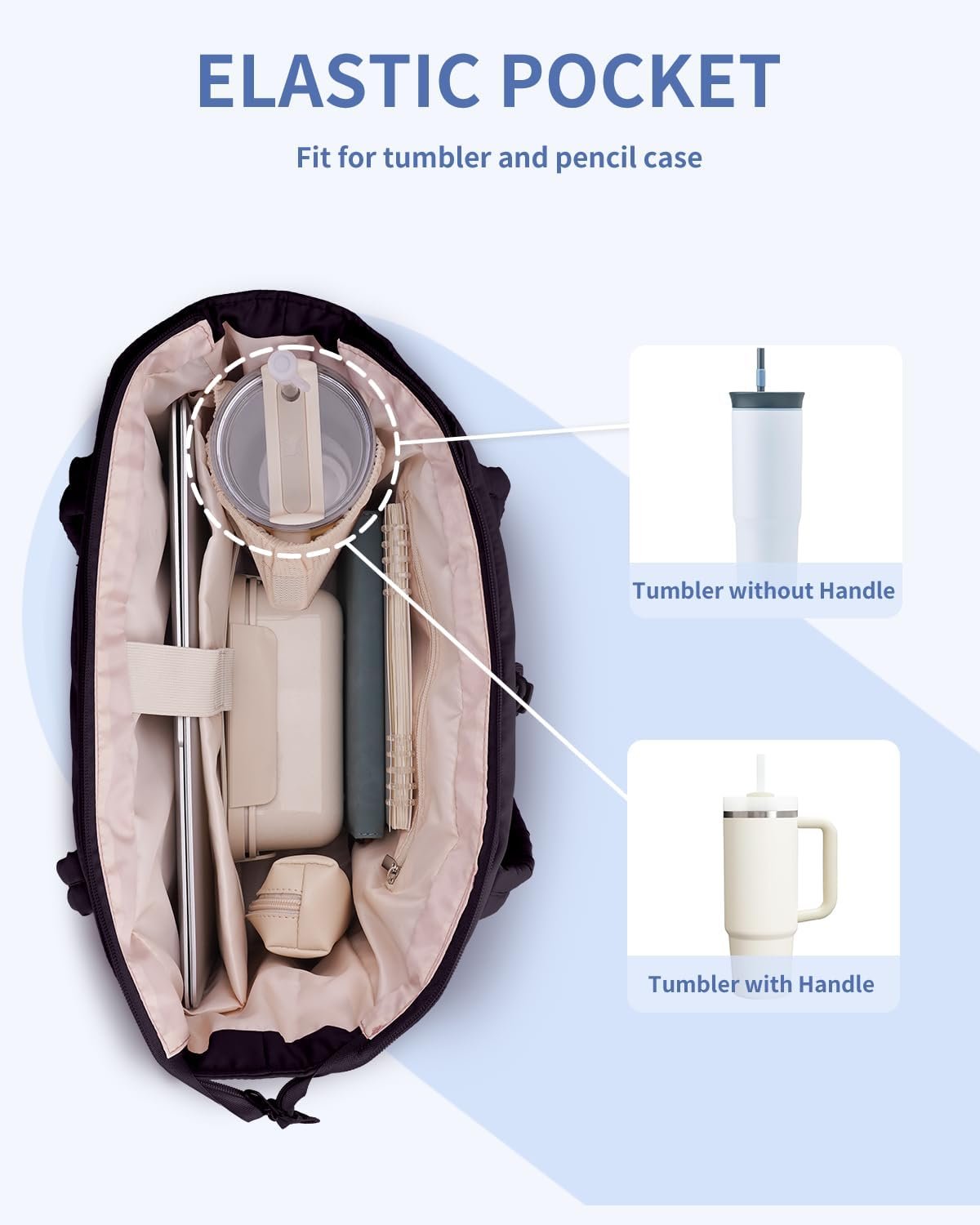 Wandering Nature Puffer Tote Bag with Cup Holder & Laptop Compartment & Trolley Sleeve for Travel, Work, Nurse, Women - Image 2