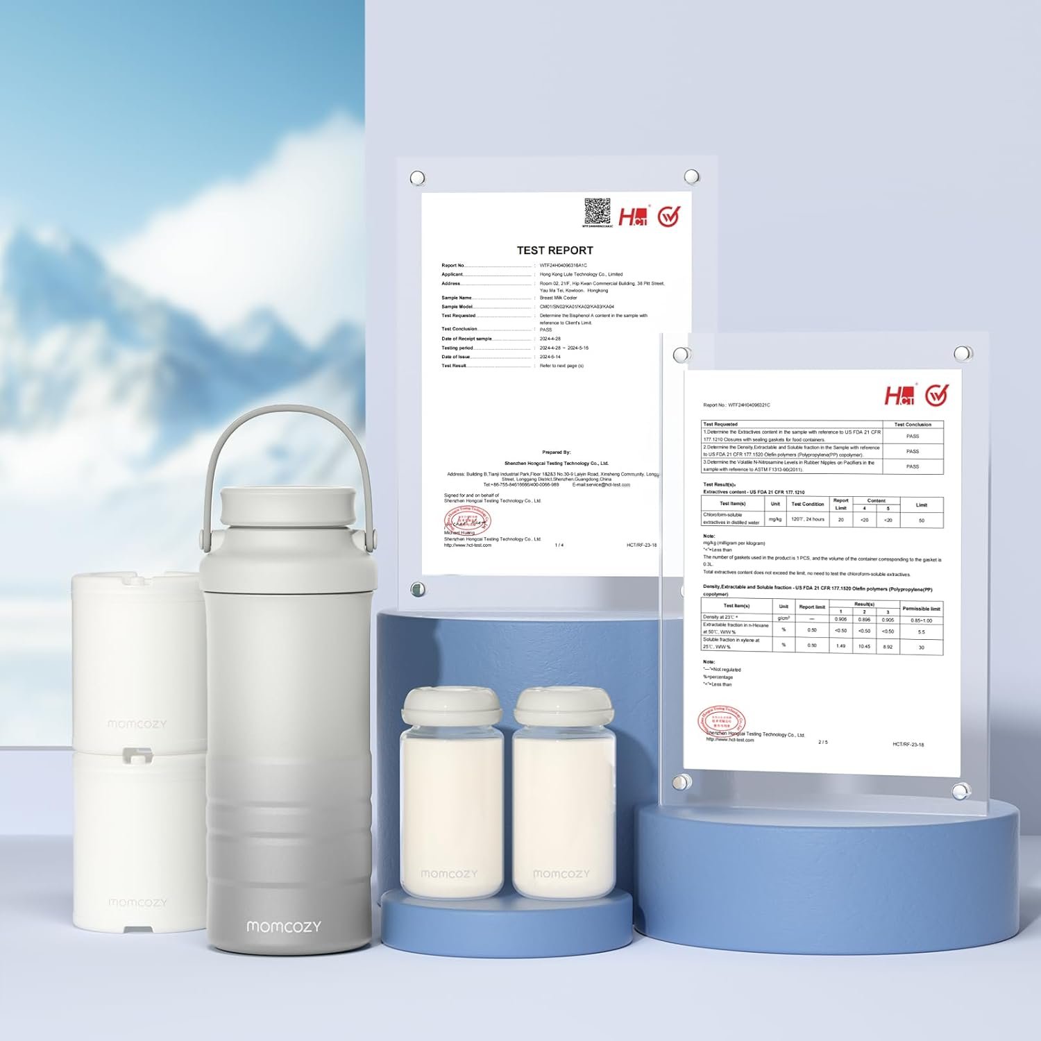 Momcozy 22oz Portable Breast Milk Cooler for Outdoor, Life Saver with 360° Total Cooling for 24 Hours, Larger Capacity Travel Breastmilk Chiller with 2pcs Baby Bottles for Breastmilk Storage, Cream - Image 6