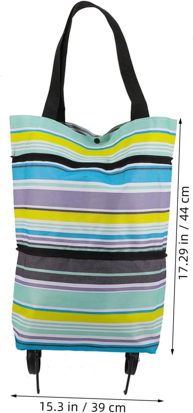 Large Capacity Foldable Grocery Shopping Bag Trolley with Adjustable Handles and Smooth Wheels Portable Reusable Market Cart for Groceries and Daily Shopping - Image 2