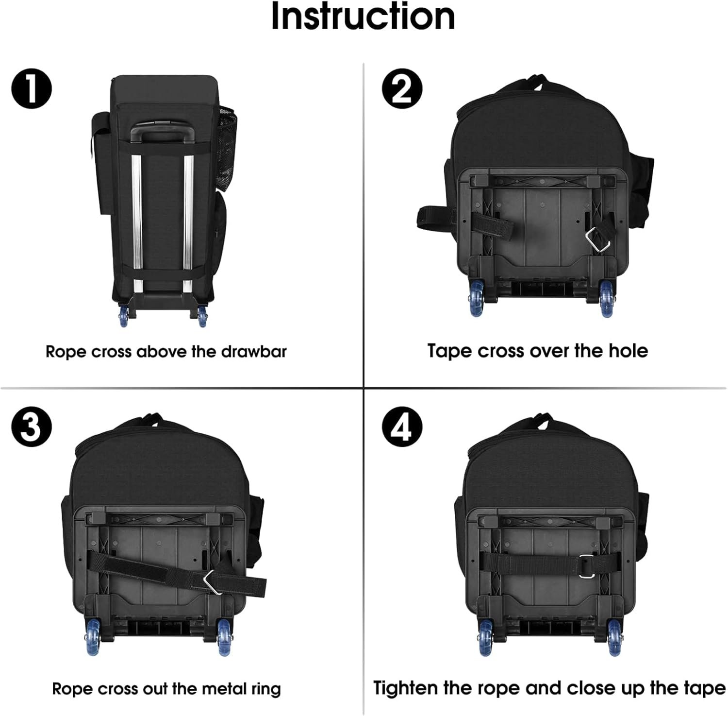 Trolley Bag for JBL Partybox Club 120 Portable Bluetooth Party Speaker, Travel Protective Carrying Case Compatible with PartyBox 110/ Club 120, with Telescoping Trolley (Black) - Image 12