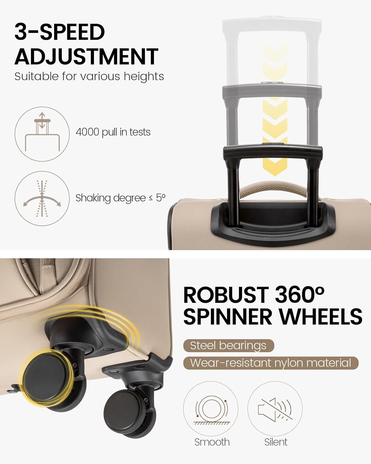 LOVEVOOK Carry On Luggage 22x14x9 Airline Approved, 22 Inch Softside Suitcases with Spinner Wheels, Lightweight Carry-on Suitcase with TSA Lock for Women Men, Large Luggage for Travel Business Trip - Image 6