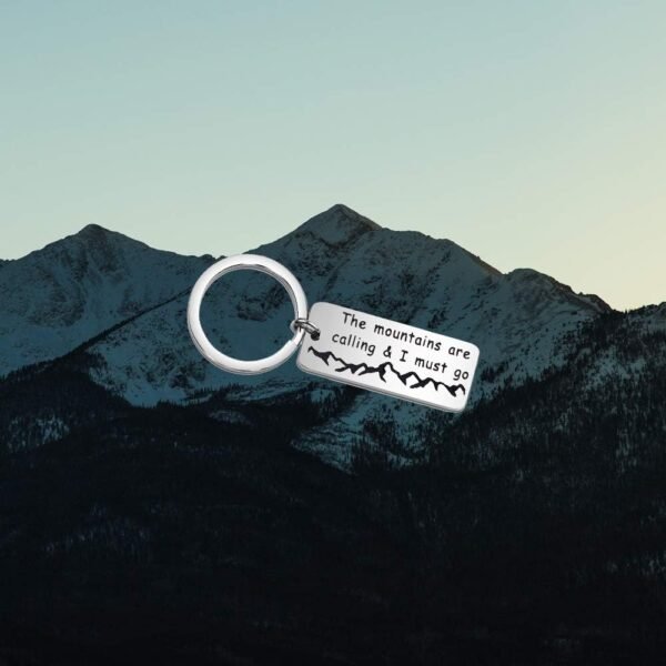 Mountain Hiking Keychain The Mountains are Calling & I Must Go Keychain Traveling Gift - Image 5