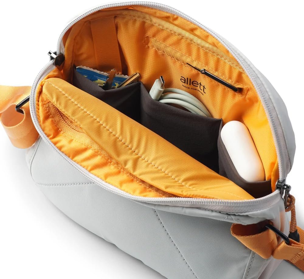 Allett Daily Crossbody Bag for Women & Men | 4L Lightweight Recycled Sling for Travel & Everyday Use | Hidden Passport Pocket - Image 3