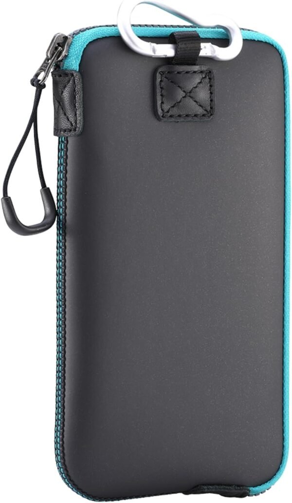 OneJoy Neoprene Phone Pouch, Lightweight Protective Cellphone Sleeve with Large Zipper Opening, Inner Pocket, Thermal Insulated, Durable Cell Phone Carrier for iPhone & Smartphones [ BlackBlue ]