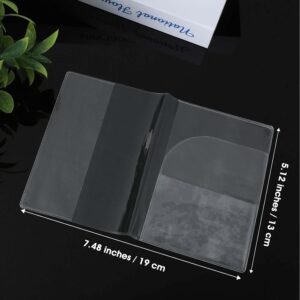 6 PCS Passport Book Holder, Clear Passport Cover Plastic Passports Protectors Sleeves Waterproof Passport Holder for Travel Family ID Card Document Organizer (7.48 × 5.12 Inch)