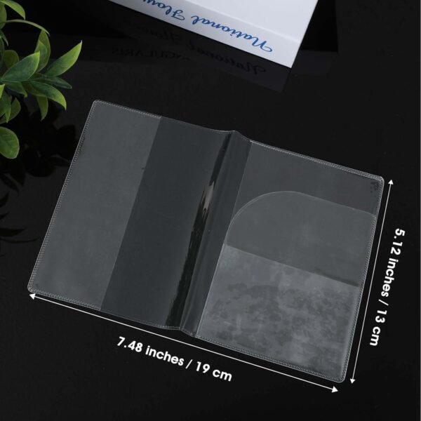 6 PCS Passport Book Holder, Clear Passport Cover Plastic Passports Protectors Sleeves Waterproof Passport Holder for Travel Family ID Card Document Organizer (7.48 × 5.12 Inch) - Image 2
