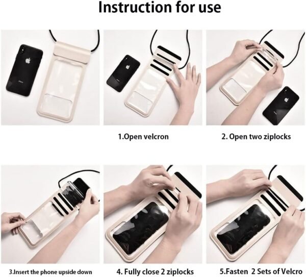 Waterproof Phone Pouch,IPX8 Waterproof Phone Case Bag Holder Dry Pouch for iPhone 13 Pro Max/13 Pro/13/12/12 Pro Max/11/11 Pro Max/Xs Max/XR to 6.9" for Kayaking Swimming Beach(Gold) - Image 6
