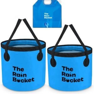 Collapsible Foldable Buckets with Handles – 3-Piece Set (10L & 15L) Bucket + 10L Water Bag with Faucet – Waterproof PVC Wash Basins for Camping, Fishing, Hiking, Car Wash – Portable & Leakproof