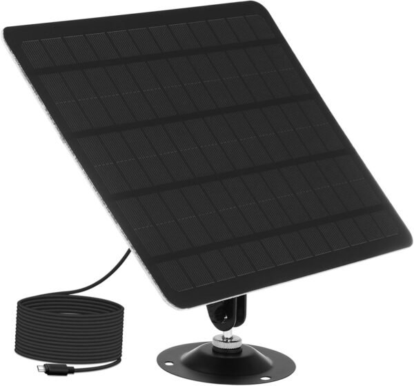 UPKOCH Monocrystalline Outdoor Solar Panel Charger for Security Cameras with Wall Mount Bracket Solar Powered Cell Charger Compatible with Micro USB Cameras Efficient Continuous Charging - Image 7