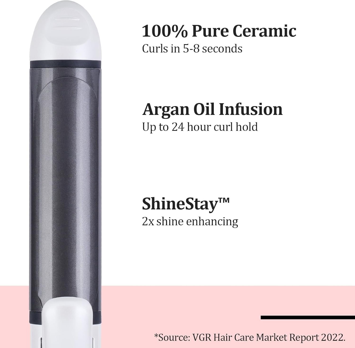 VGR Dual Voltage(100~250V) Travel Curling Iron with European Plug Adapter for International Travel, Europe Travel Essentials for Women, European Travel Must Haves - Image 6