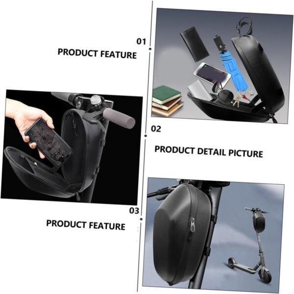 BESPORTBLE Large Capacity Bike Front Handlebar Bag with Key Hanging Buckle Cycling Pouch for Folding Road Mountain Bikes Black Cycling Accessories Commuting Storage - Image 5