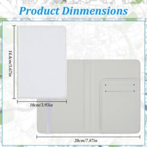 Yeaqee 8 Pcs Sublimation Passport Holder Covers PU Leather Heat Transfer Card Travel Wallet DIY Blank Holder Cover for Passport Business Credit Cards(White)