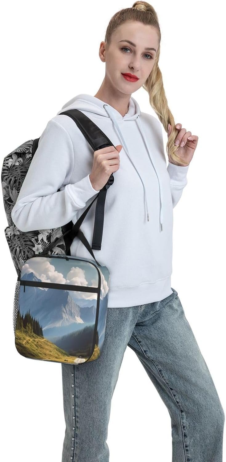 Lunch bag Mountain Landscape Lunch Box Leakproof Lunch Tote Bag Insulated Cooler Bags for Picnic Travel - Image 6