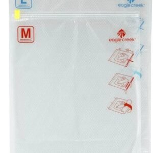 Eagle Creek Pack-It Compression Bags for Travel Set – Featuring One-Way Pressure Valve & Zip – For Efficient Travel Bag Packing – Water Resistant – Clear – Medium/Large