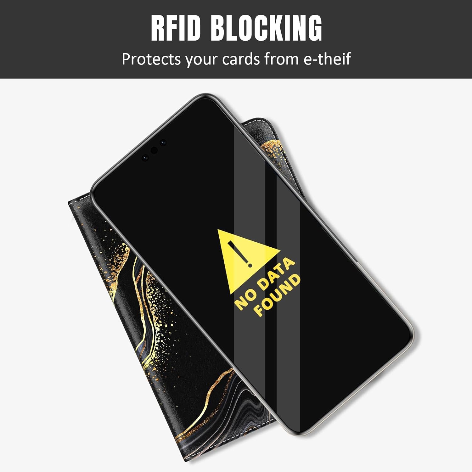 Rimilak Passport Holder, RFID Blocking Passport Cover Wallet Travel Essentials, Leather Travel Air Ticket Documents Organizer Protector for Women and Men, Gold Marble - Image 5