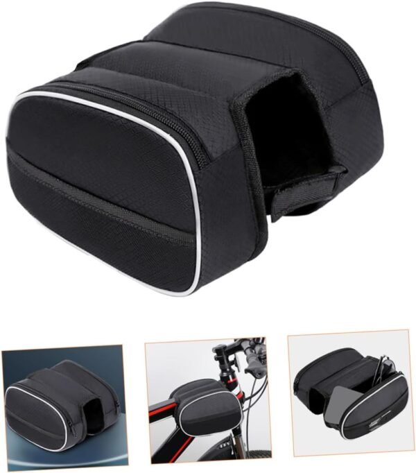 Toyvian Multi Function Bike Front Frame Bag for Men Sealed Design Bicycle Storage Pouch Compatible with Road Mountain Folding Bikes Portable Cycling Accessory - Image 9