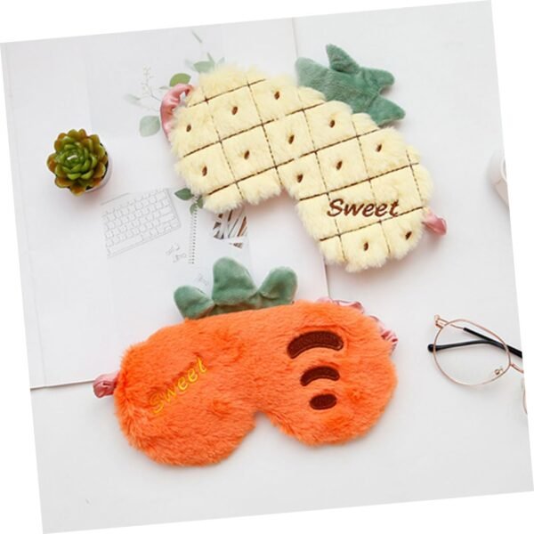 VOSAREA Lovely Carrot Eye Cover Sleeping Mask for Travel Plush Style Easter Fruit Series Lightweight Soft Eye with Light Blocking for Men and Women - Image 6