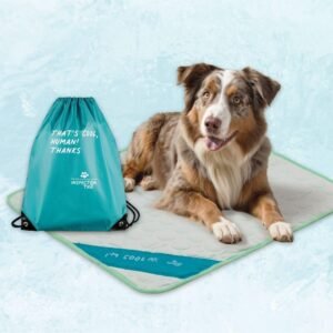 INSPECTOR TAIL 3D ChillPocket Cooling Mat for Dog + String Bag Pack/Air-Cells for Better Airflow/Washable & Portable Pet Soft Pad for Indoor or Outdoor Blanket for Kennel Sofa Bed Floor Car