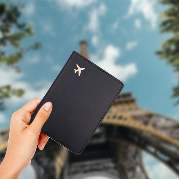 Deziliao Passport Holder,Passport Holder Card Slots, Passport and Vaccine Card Holder Combo, Cute Passport cover for Women and Men, with Waterproof Rfid Blocking, Passport Travel Wallet(Black) - Image 6