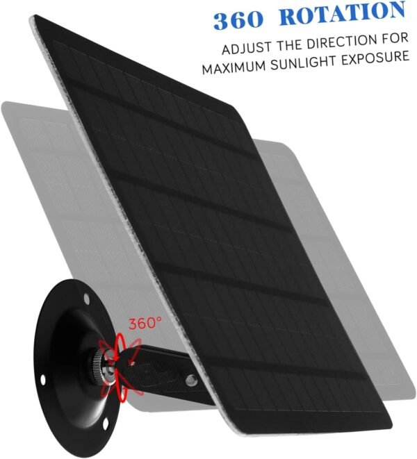 UPKOCH Monocrystalline Outdoor Solar Panel Charger for Security Cameras with Wall Mount Bracket Solar Powered Cell Charger Compatible with Micro USB Cameras Efficient Continuous Charging - Image 8