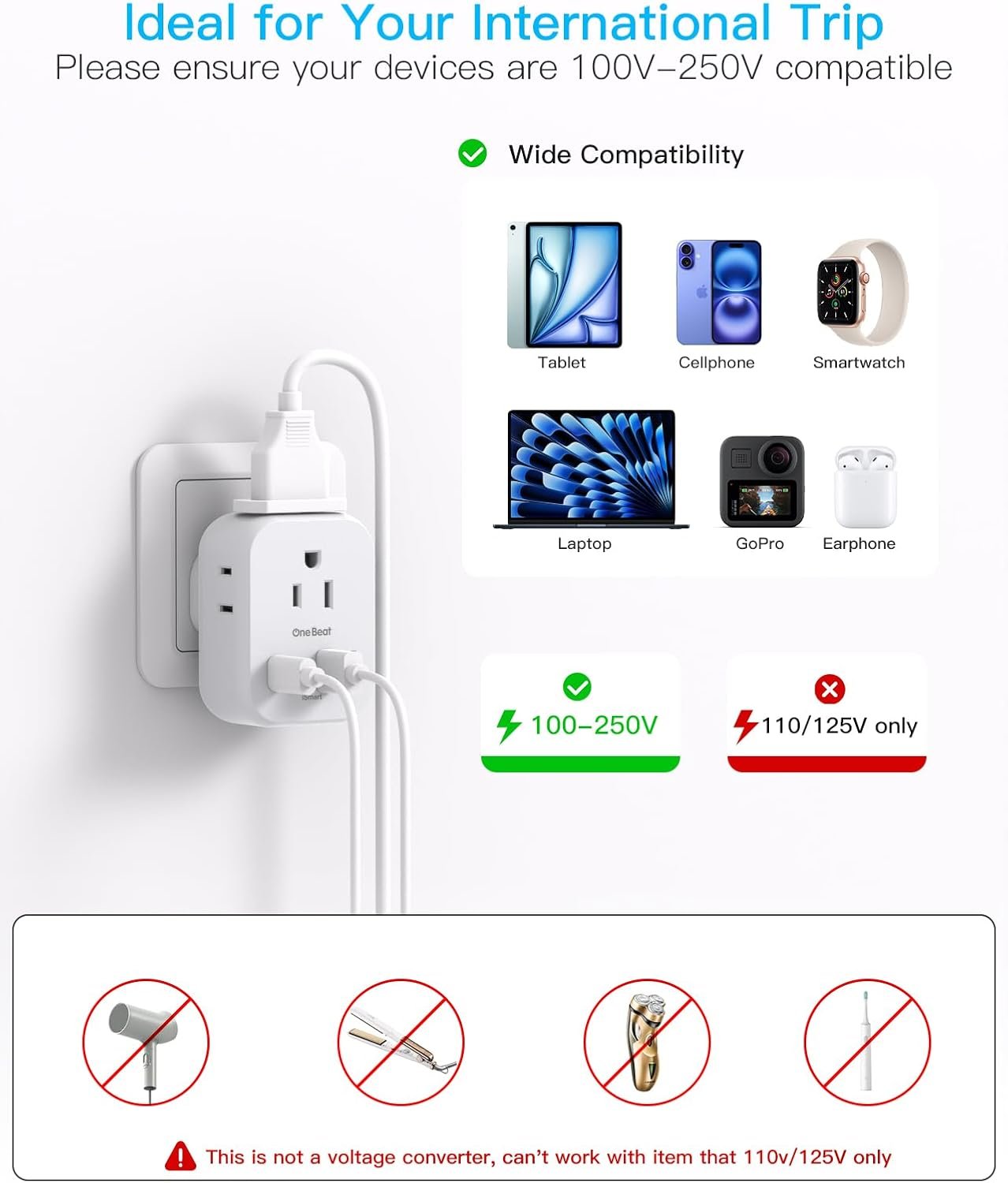 2 Pack PD 20W US to UK Ireland Travel Plug Adapter, Type G Power Adapter with 4 AC Outlets and 4 USB Ports (2 USB C), Travel Essentials for USA to Dubai Scotland British London England Hong Kong Irish - Image 6