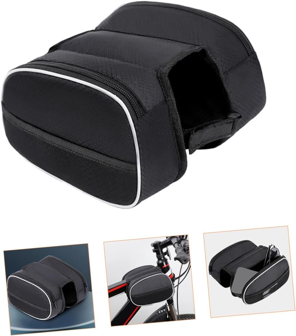 TOYANDONA Multi Function Bike Frame Bag with Zipper Portable Bicycle Tool Pouch for Men Compatible with Mountain Road and Folding Bikes Front Beam Storage for Keys USB Cables and Essentials - Image 5