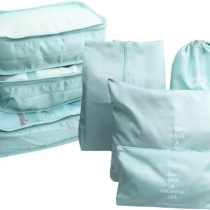 7 Pack Packing Cubes for Suitcases, Luggage Organizers, Carry On Organizer Set, Storage Bags, Compression Cubes for Travel Accessories (Sky Blue)