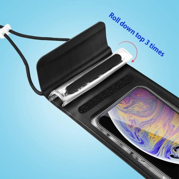 Waterproof Phone Pouch,IPX8 Waterproof Phone Case Bag Holder for iPhone 14 Pro Max/14 Plus/13/13 Pro Max/12/12 Pro Max/11/11 Pro Max/Xs Max/XR Samsung up to 6.9" for Kayaking Swimming(Black) - Image 7