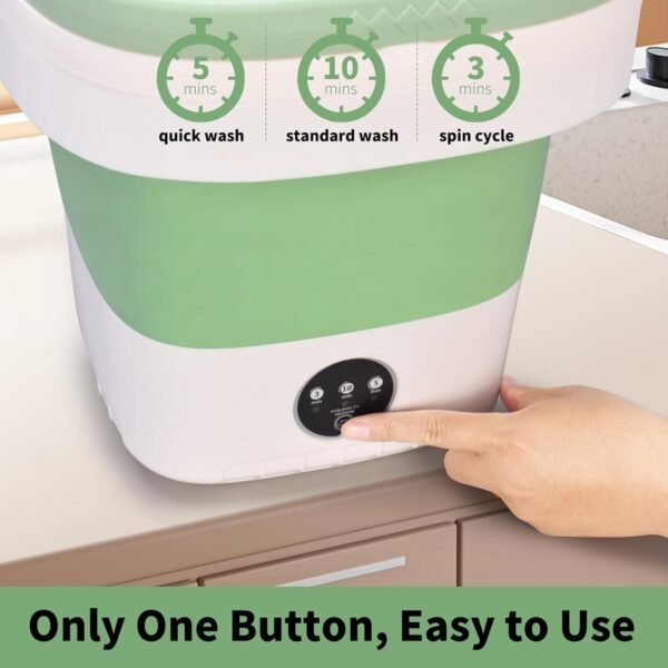 Portable Washing Machine, Mini 16L Foldable Washer and Dryer with 3 Modes Deep Cleaning, Upgraded Small Collapsible Laundry for Travel, Apartment, Home, Hotel and camping - Image 5