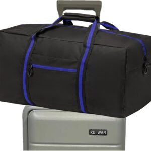 24.8 ” Travel Bag, Duffle Bag for Men Women, Large 60L Weekender Overnight Bag with Trolley Sleeve and Wet Pocket