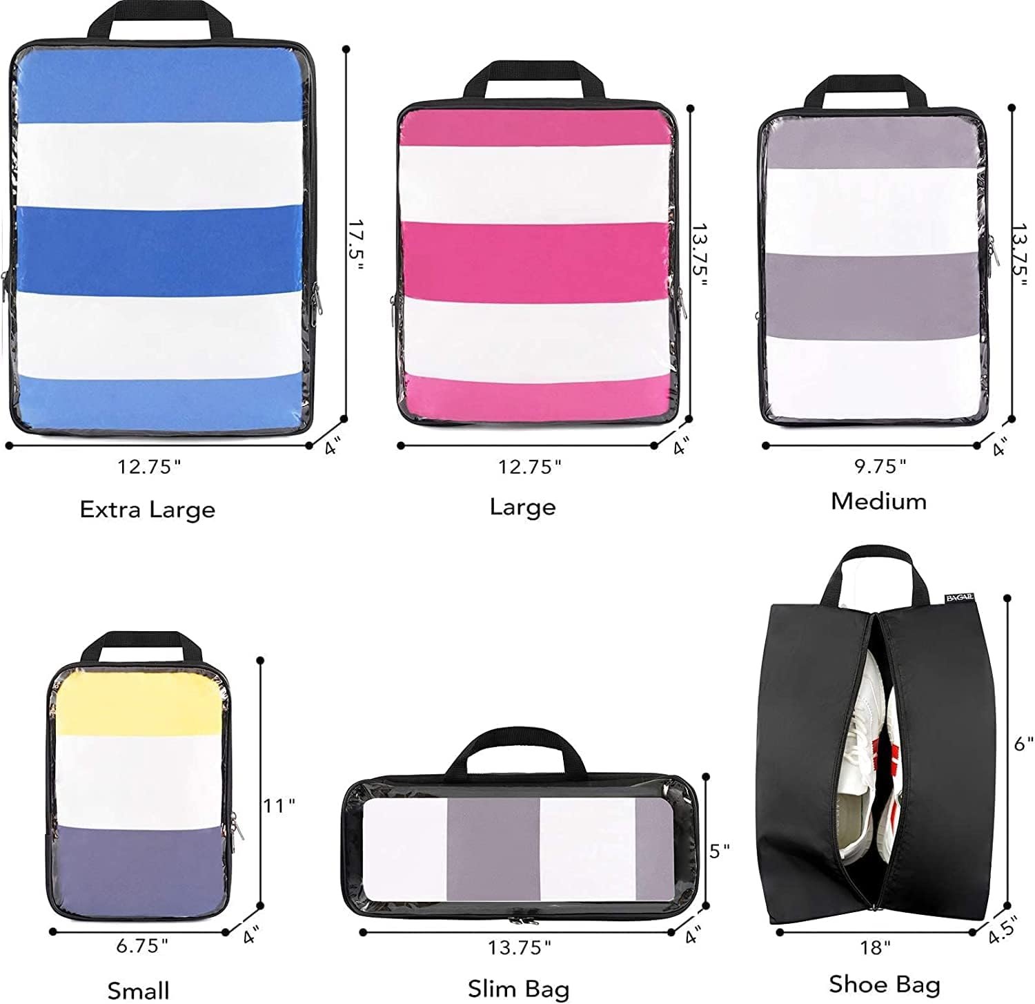 BAGAIL Transparent Compression Packing Cubes, Clear and Visible Travel Packing Organizer for backpack and suitcase - Image 3