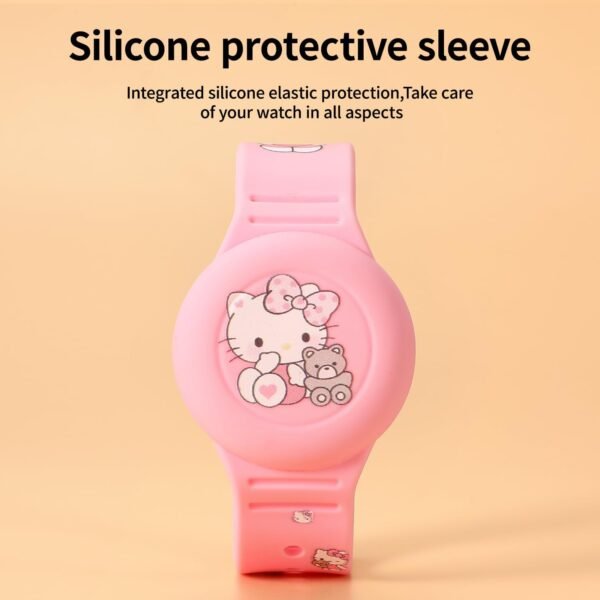 [2 Pack] Compatible for AirTag Kids Bracelet, Cute Kid Air Tag Wristband Adjustable Hidden Watch Band Air Tag Holder for Apple Air Tag, Soft Silicone Waterproof Air Tag Case for Kids (Cartoon) - Image 3