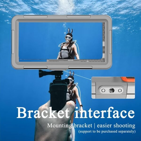2025 Underwater Snorkeling Diving Phone Case for Phone 16/15/14/13/12/11 Pro Max/XR/XS/X Galaxy S25/S24/S23/S22.(50ft/15m) Professional Scuba Dive Waterproof Case Underwater Photo Video（Gray） - Image 3