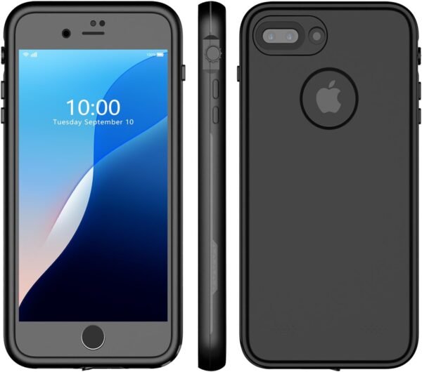 Waterproof Case for iPhone 7 Plus for iPhone 8 Plus Case, Shock Proof Dust Proof Case Built in Screen Protector - Black