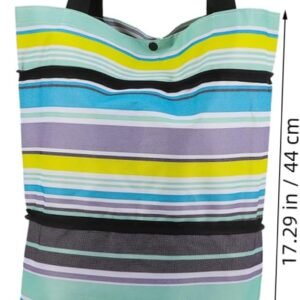 Gatuida Foldable Grocery Trolley Bag with Wheels Large Adjustable Handle Shopping Cart Tote for Groceries and Laundry Portable Reusable Shopping Pouch