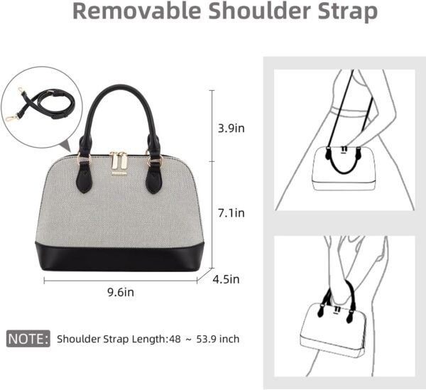 LOVEVOOK Purse for Women Small Crossbody Bags Classic Double Zip Top Handle Dome Satchel Bag - Image 3