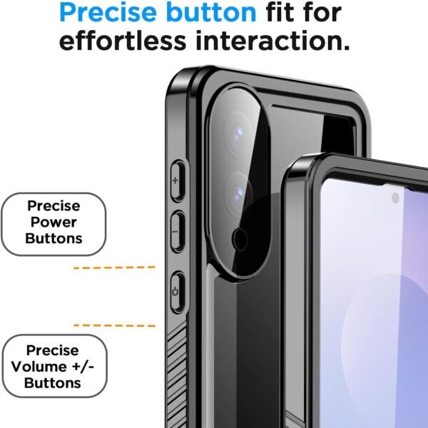 AICase for Samsung Galaxy S25 Edge Case Waterproof, Clear Water Proof Shockproof Snowproof Dustproof Full Body Rugged Transparent Underwater Phone Case with Lanyard Built-in Screen Protector - Image 6